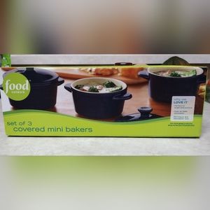 Food Network Covered Mini Bakers Set of 3